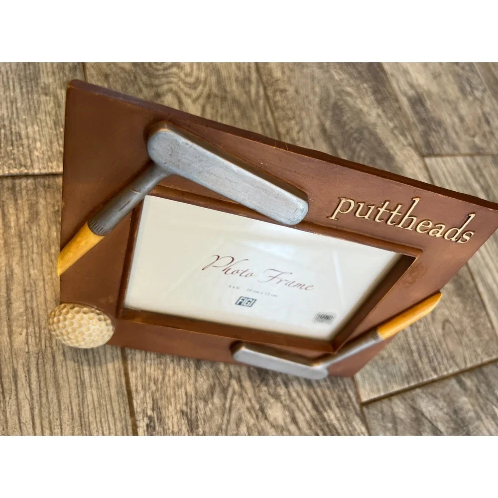 Puttheads Golfers 3D Picture Frame NWOT Figi Hand Painted‎ Golfing Photo Holder
